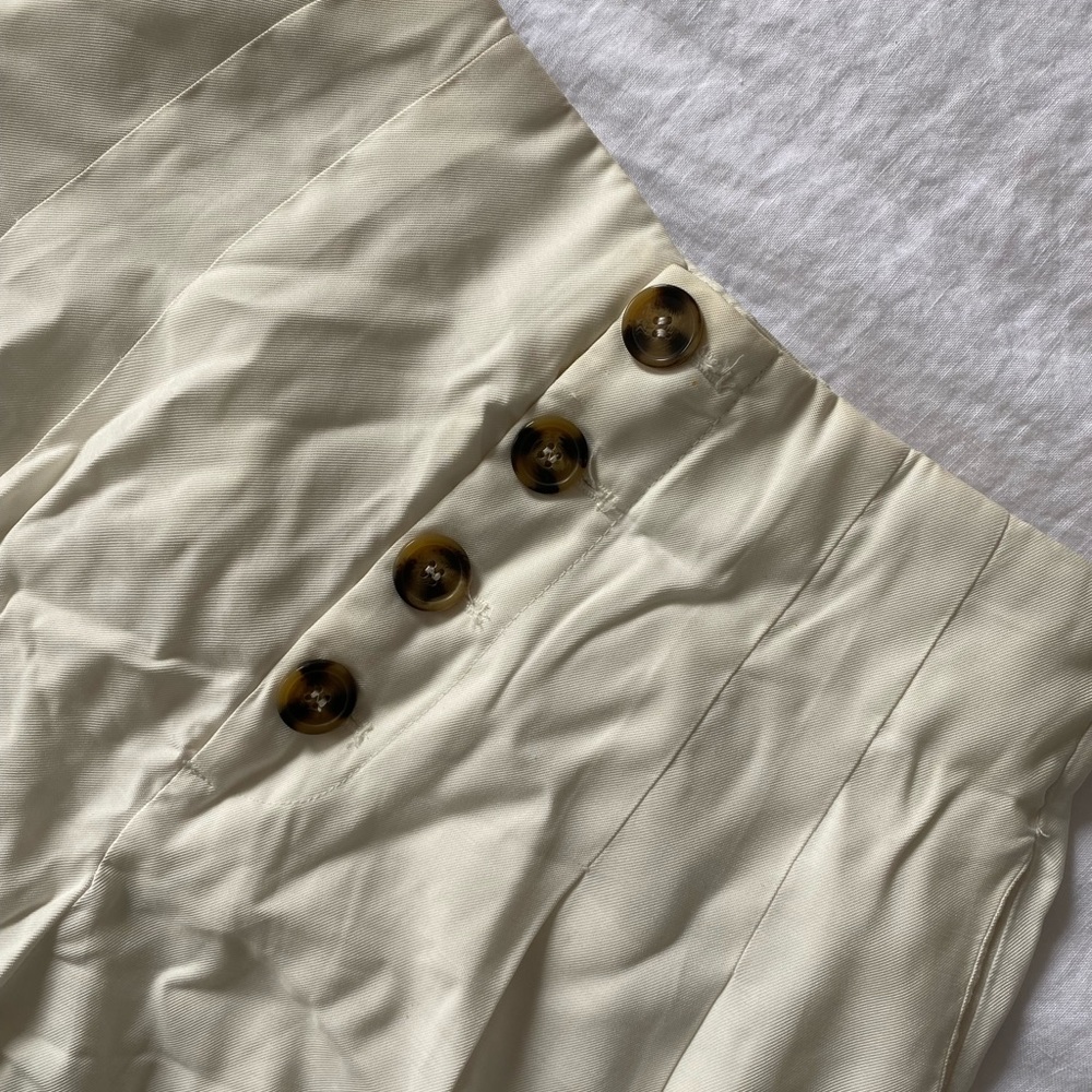 Cream Zara Button Up Trousers Size M